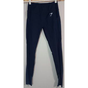 Gymshark Medium Blue Mesh Pocket Dry Moisture Active Gym Athleisure Leggings